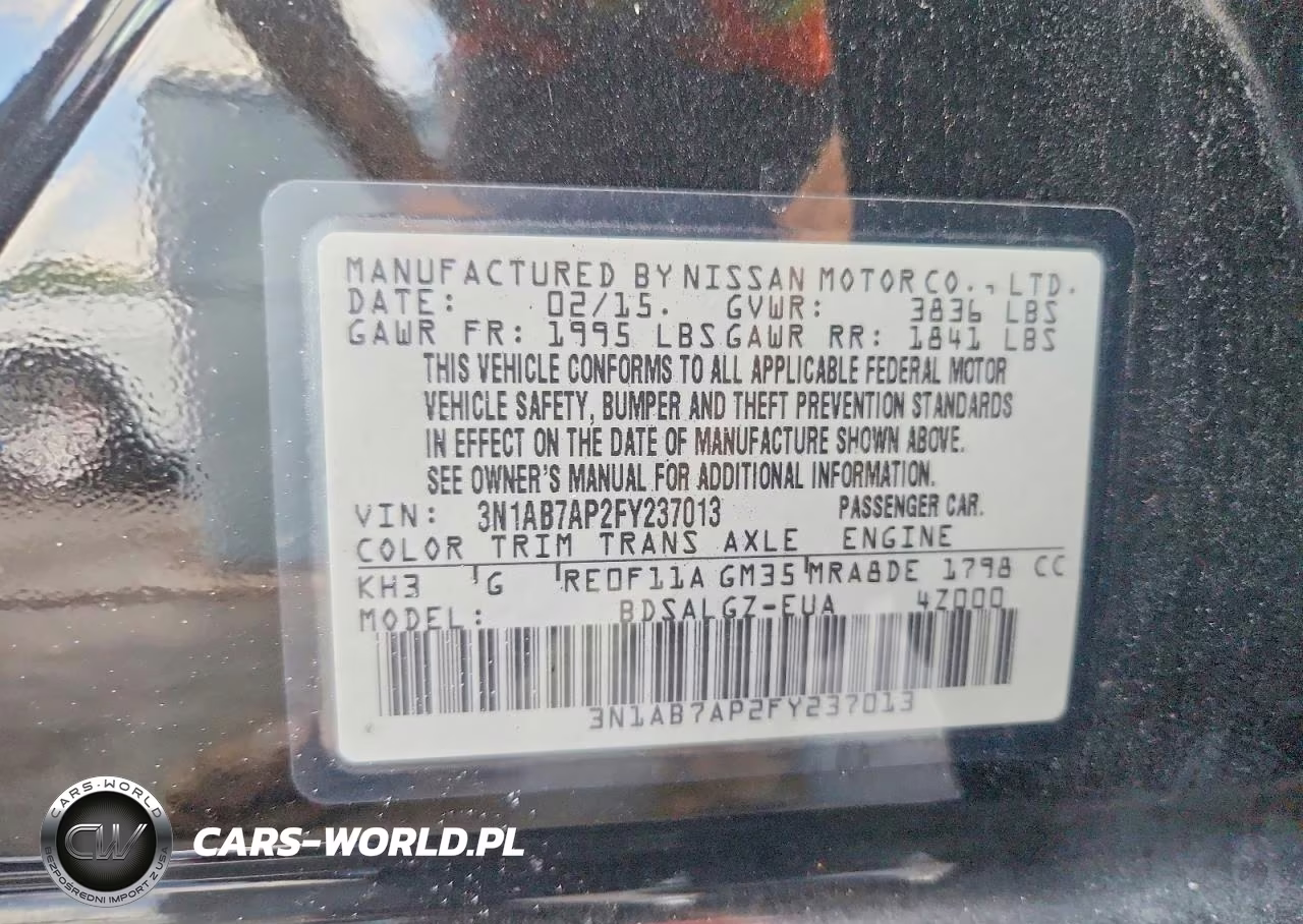 2015 Nissan Sentra Sl VIN:3N1AB7AP2FY237013 - 12