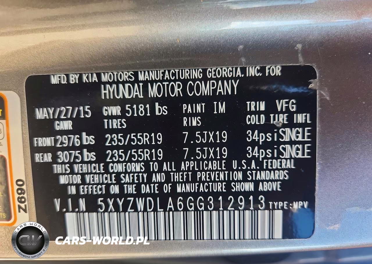 2016 Hyundai Santa Fe Sport 2.0T VIN:5XYZWDLA6GG312913 - 12