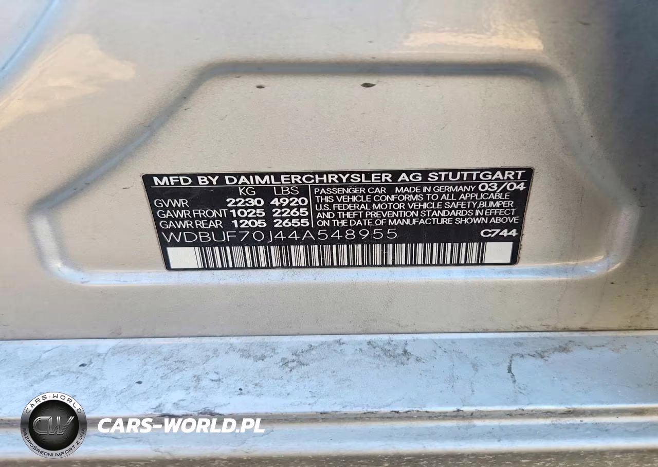 2004 Mercedes-Benz E 500 VIN:WDBUF70J44A548955 - 14