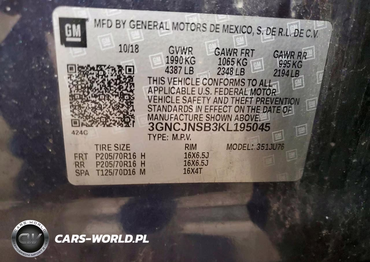 2019 Chevrolet Trax Ls VIN:3GNCJNSB3KL195045 - 14