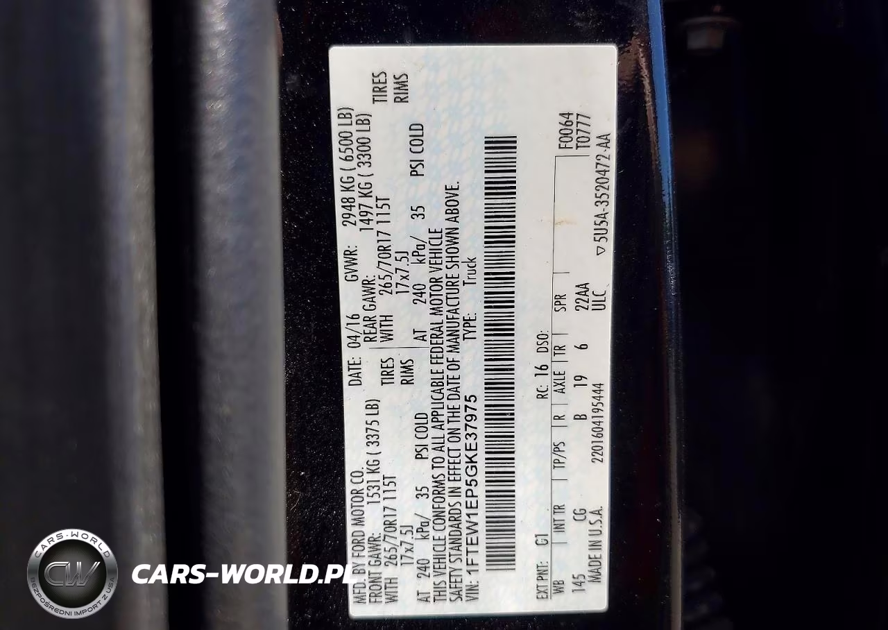 2016 Ford F150 Supercrew VIN:1FTEW1EP5GKE37975 - 12