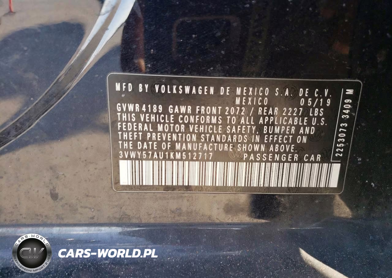2019 Volkswagen Golf Sportwagen S VIN:3VWY57AU1KM512717 - 12