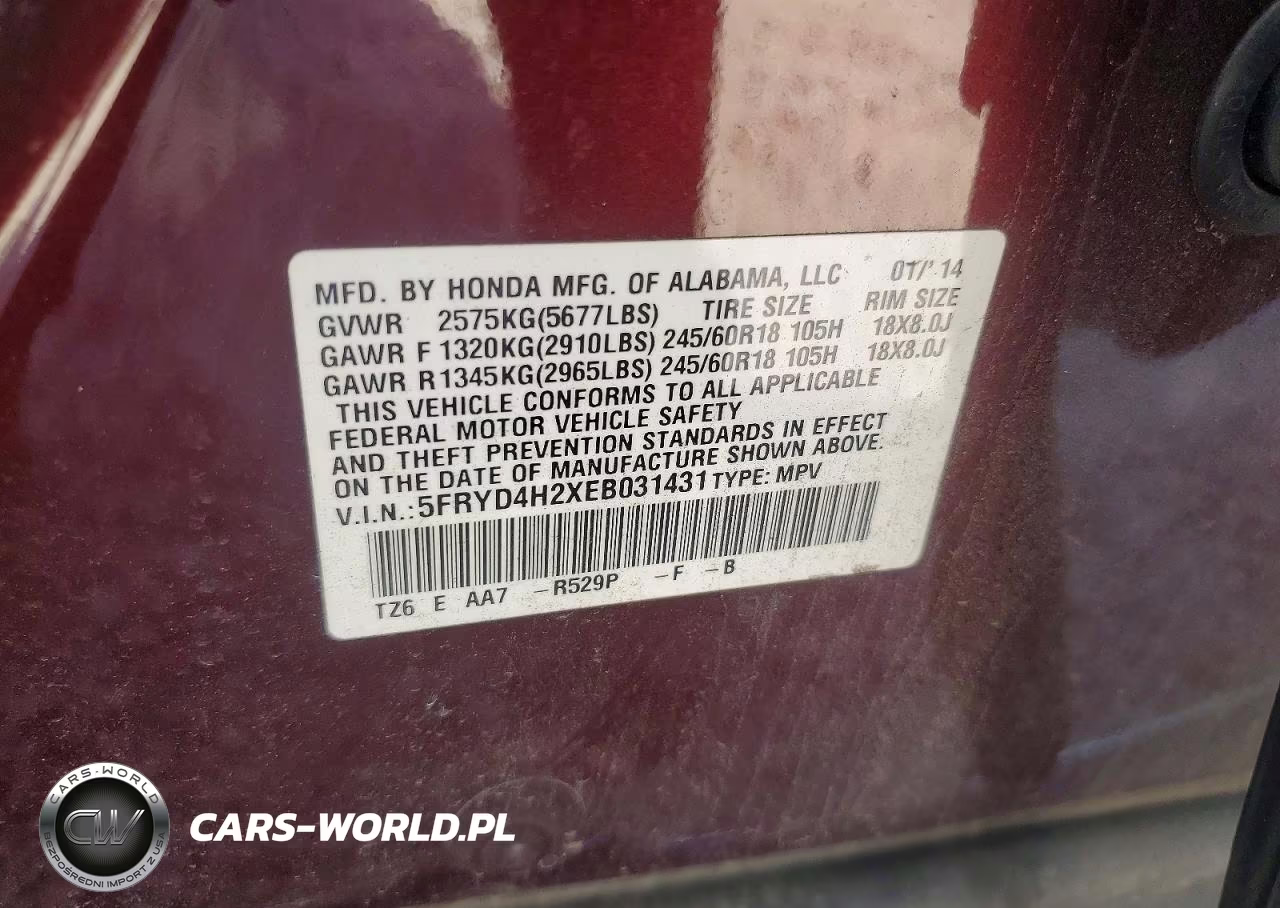 2014 Acura Mdx VIN:5FRYD4H2XEB031431 - 13