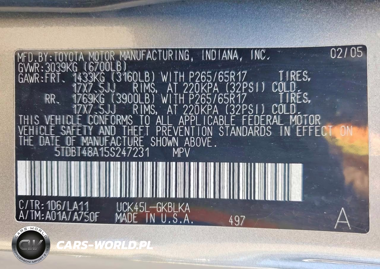 2005 Toyota Sequoia Limited VIN:5TDBT48A15S247231 - 13