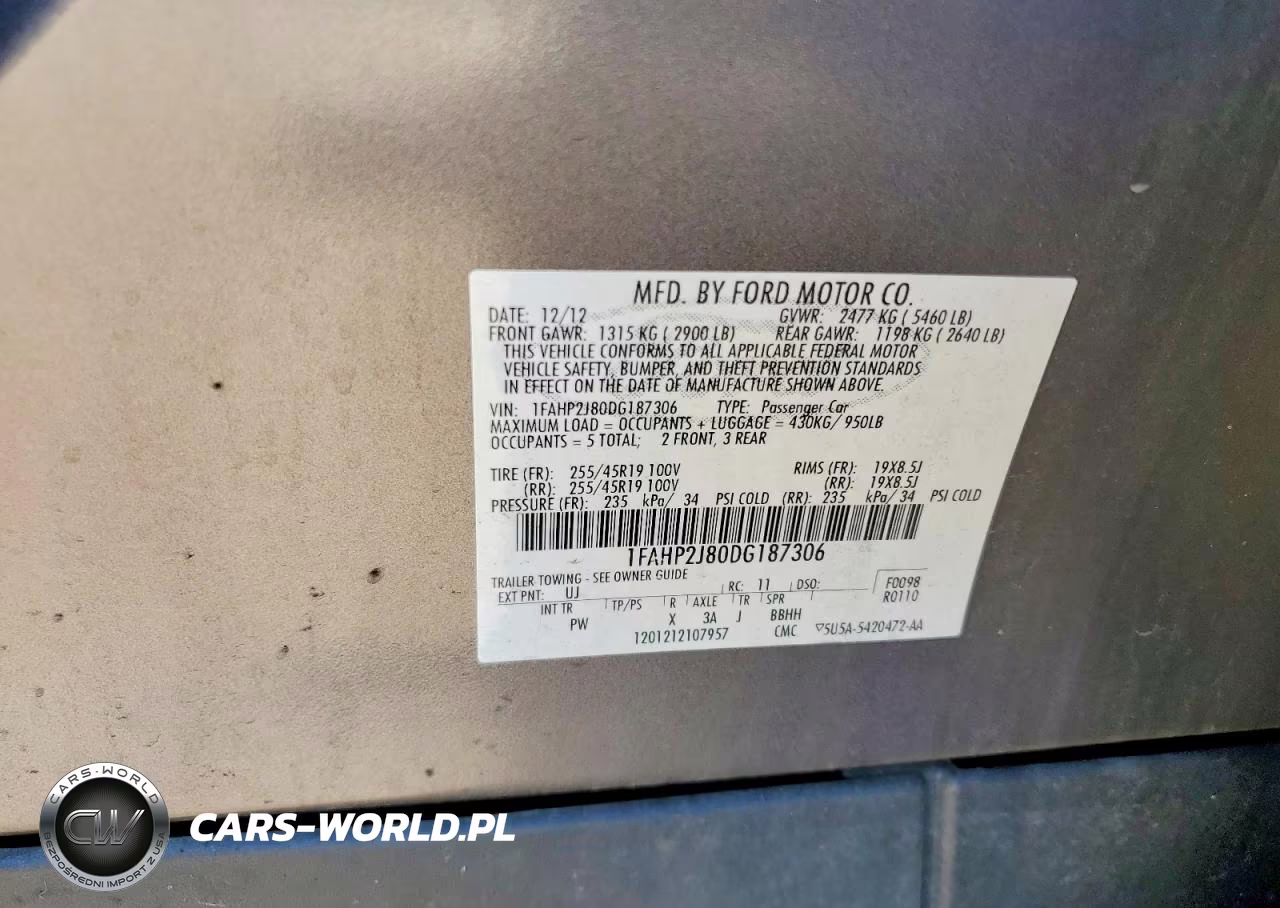 2013 Ford Taurus Limited VIN:1FAHP2J80DG187306 - 12