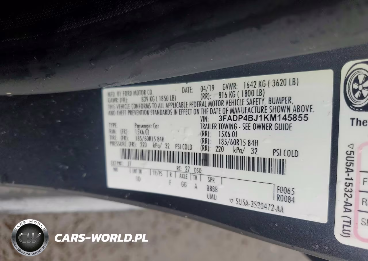 2019 Ford Fiesta Se VIN:3FADP4BJ1KM145855 - 12