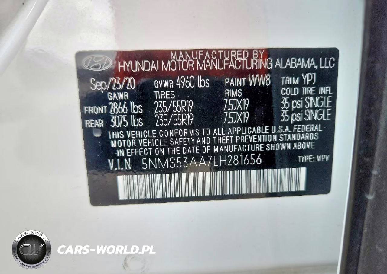 2020 Hyundai Santa Fe Limited 2.0T VIN:5NMS53AA7LH281656 - 14