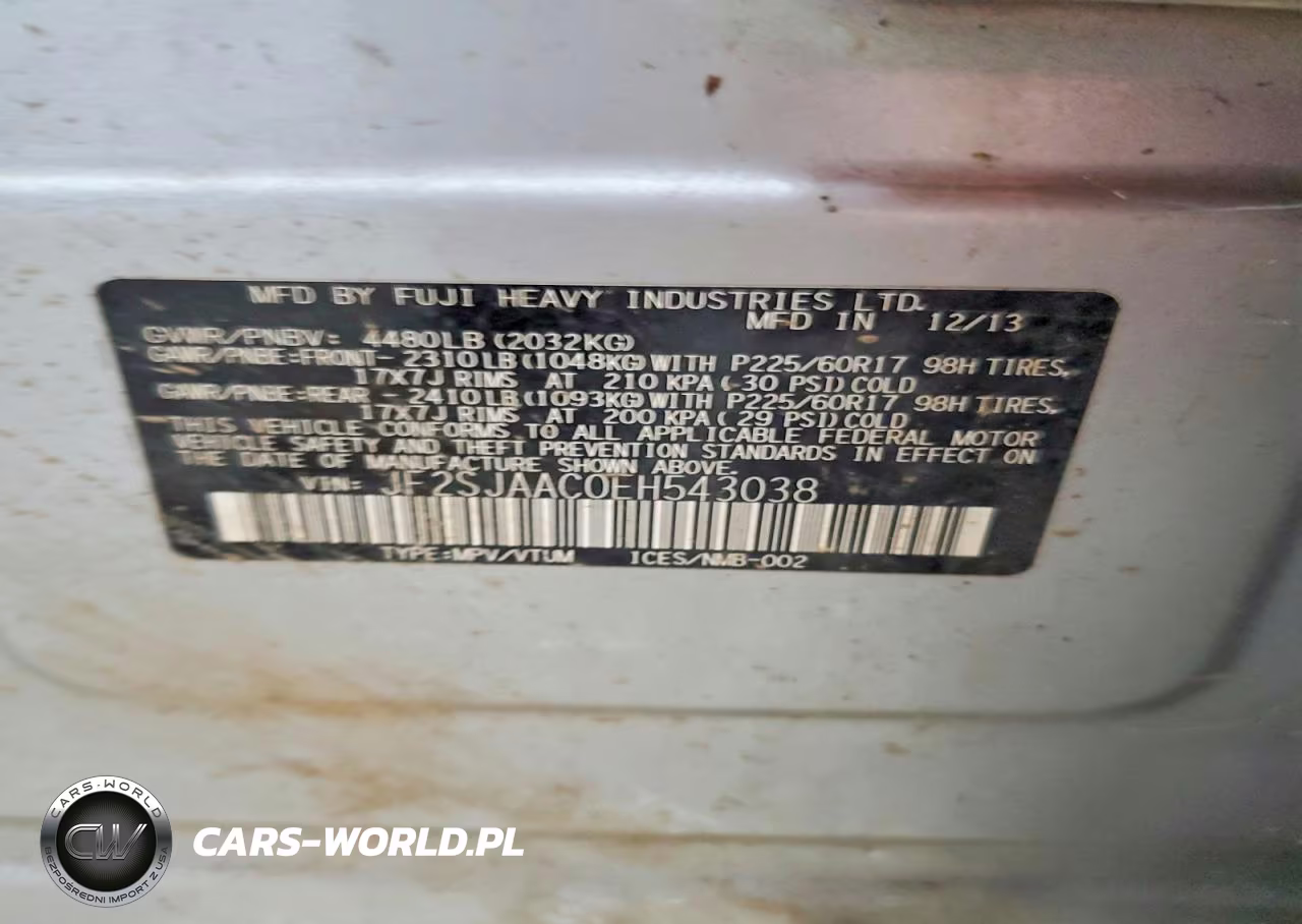 2014 Subaru Forester 2.5I VIN:JF2SJAAC0EH543038 - 12