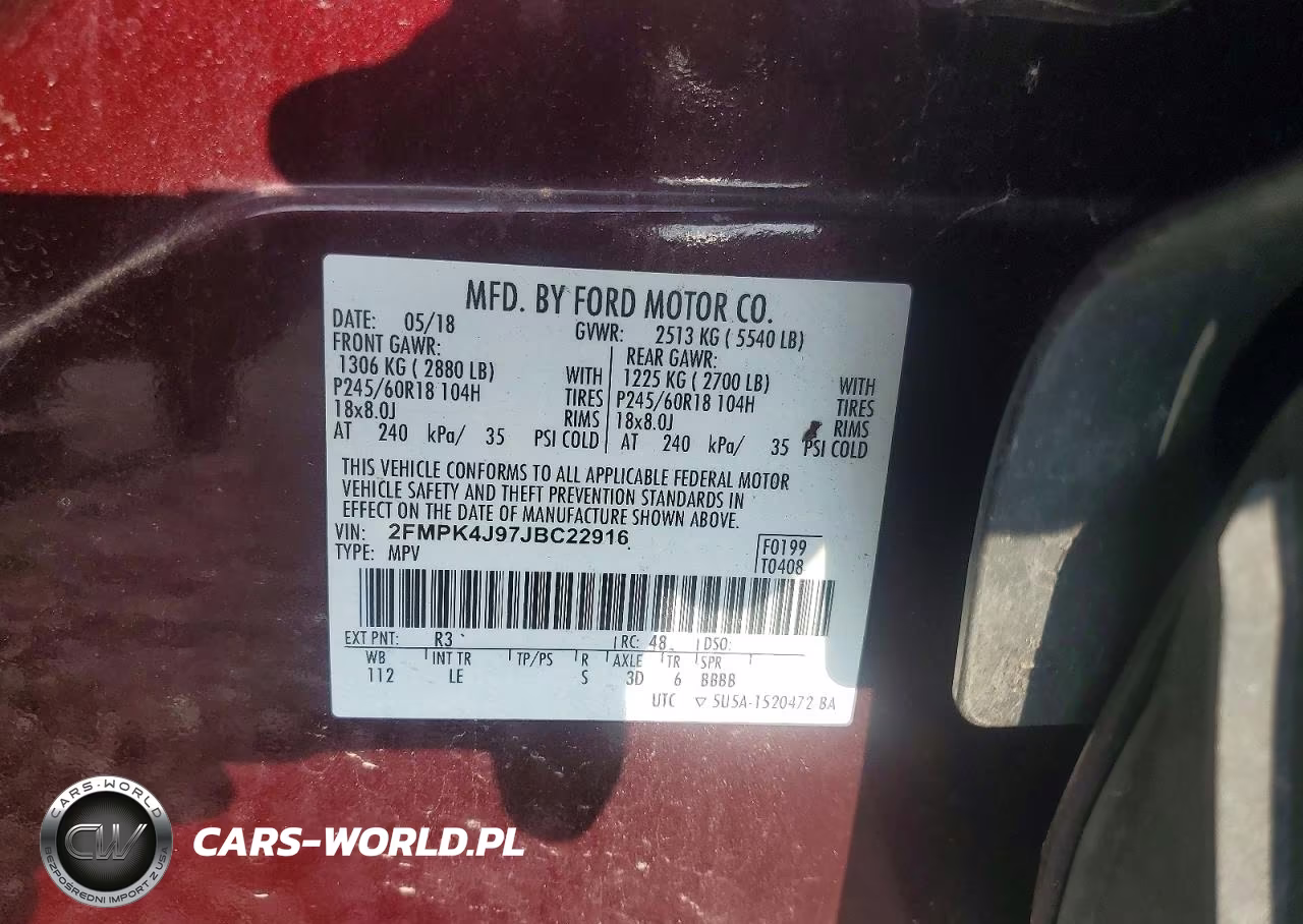 2018 Ford Edge Sel VIN:2FMPK4J97JBC22916 - 12