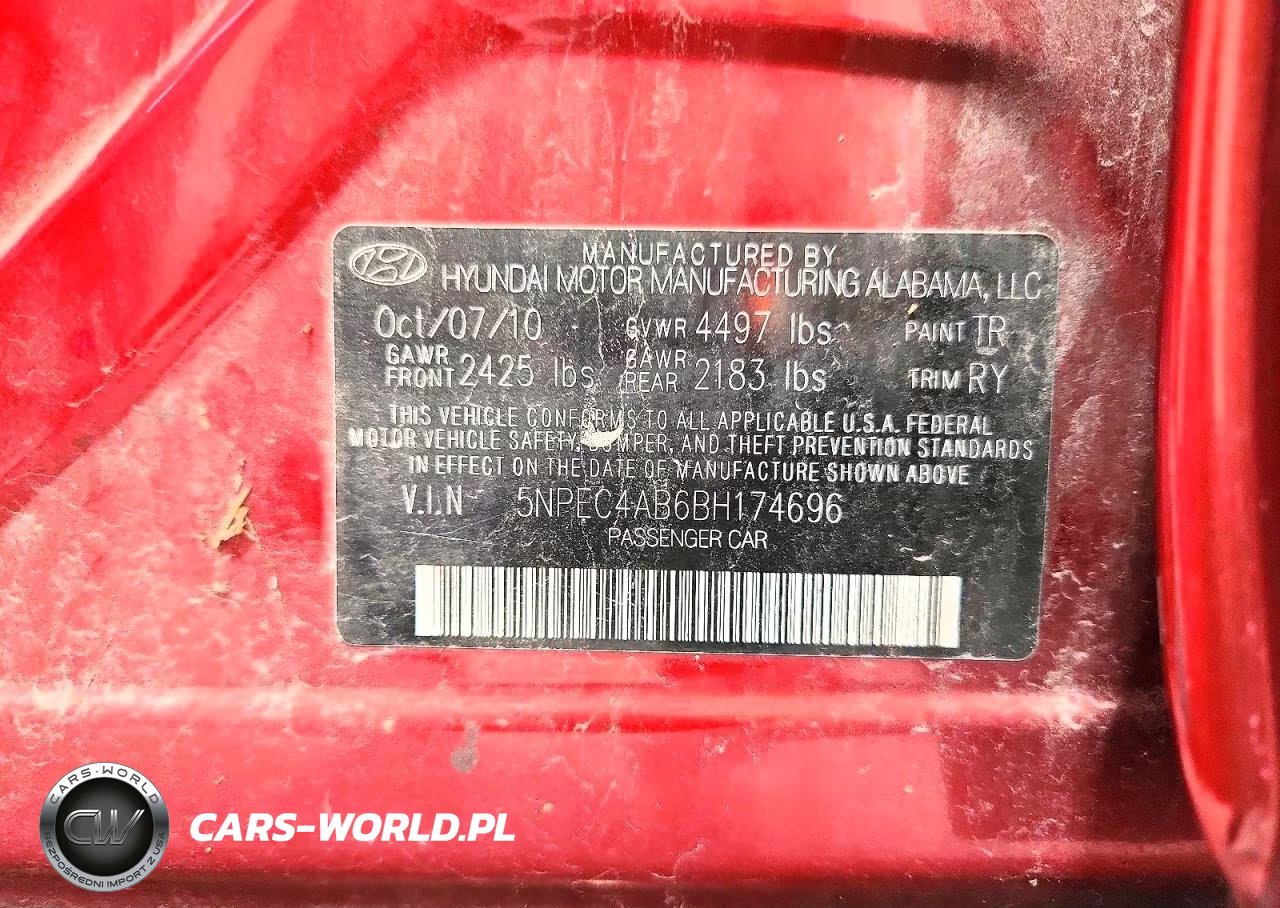 2011 Hyundai Sonata Se 2.0T VIN:5NPEC4AB6BH174696 - 12