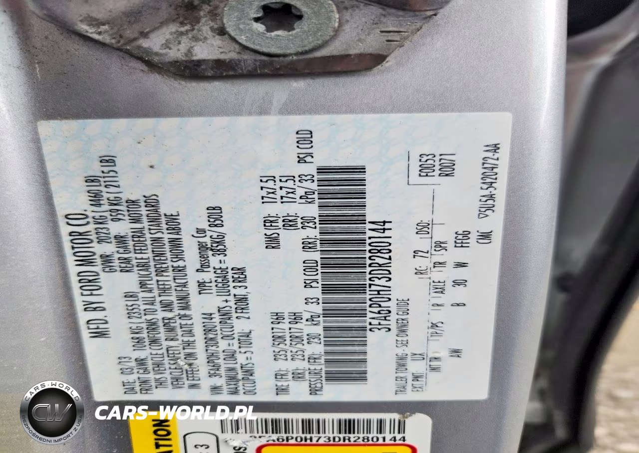2013 Ford Fusion Se VIN:3FA6P0H73DR280144 - 12