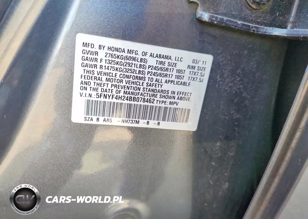 2011 Honda Pilot Lx VIN:5FNYF4H24BB078462 - 13