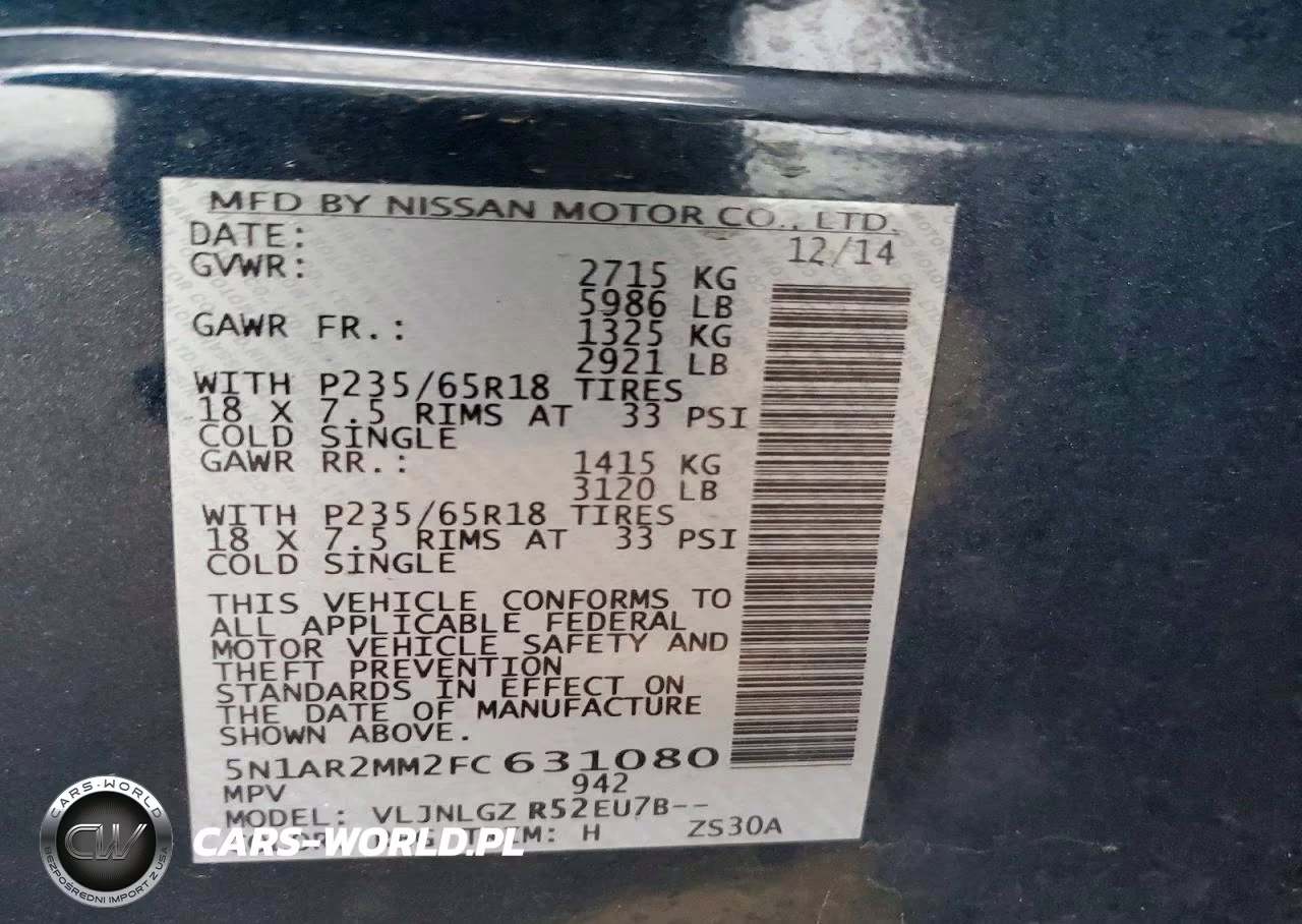 2015 Nissan Pathfinder Sl VIN:5N1AR2MM2FC631080 - 13