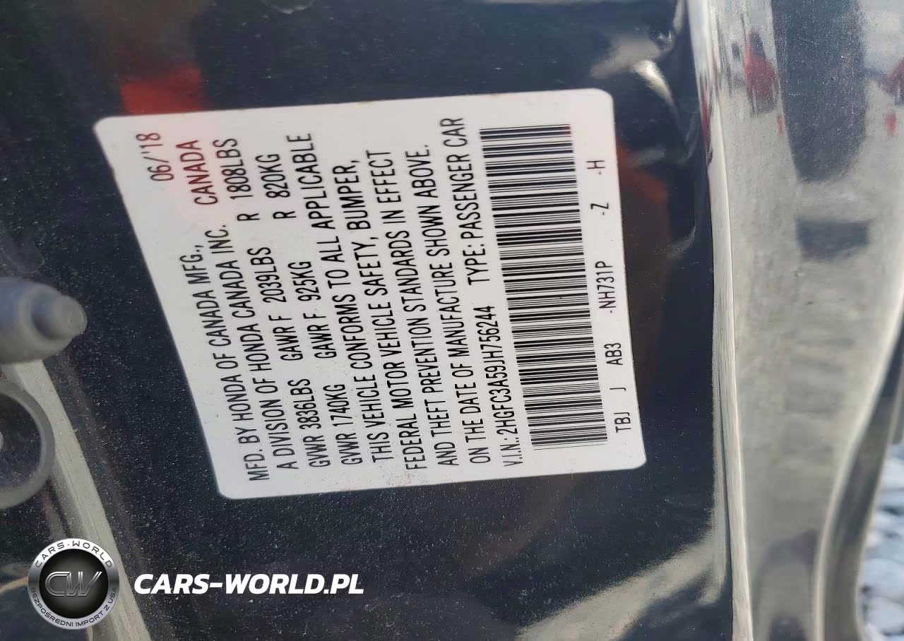 2018 Honda Civic Si VIN:2HGFC3A59JH756244 - 13