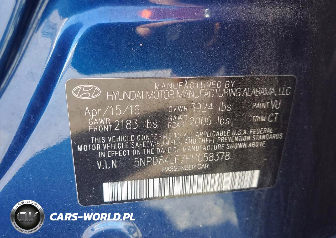 2017 Hyundai Elantra Limited VIN:5NPD84LF7HH058378 - 12