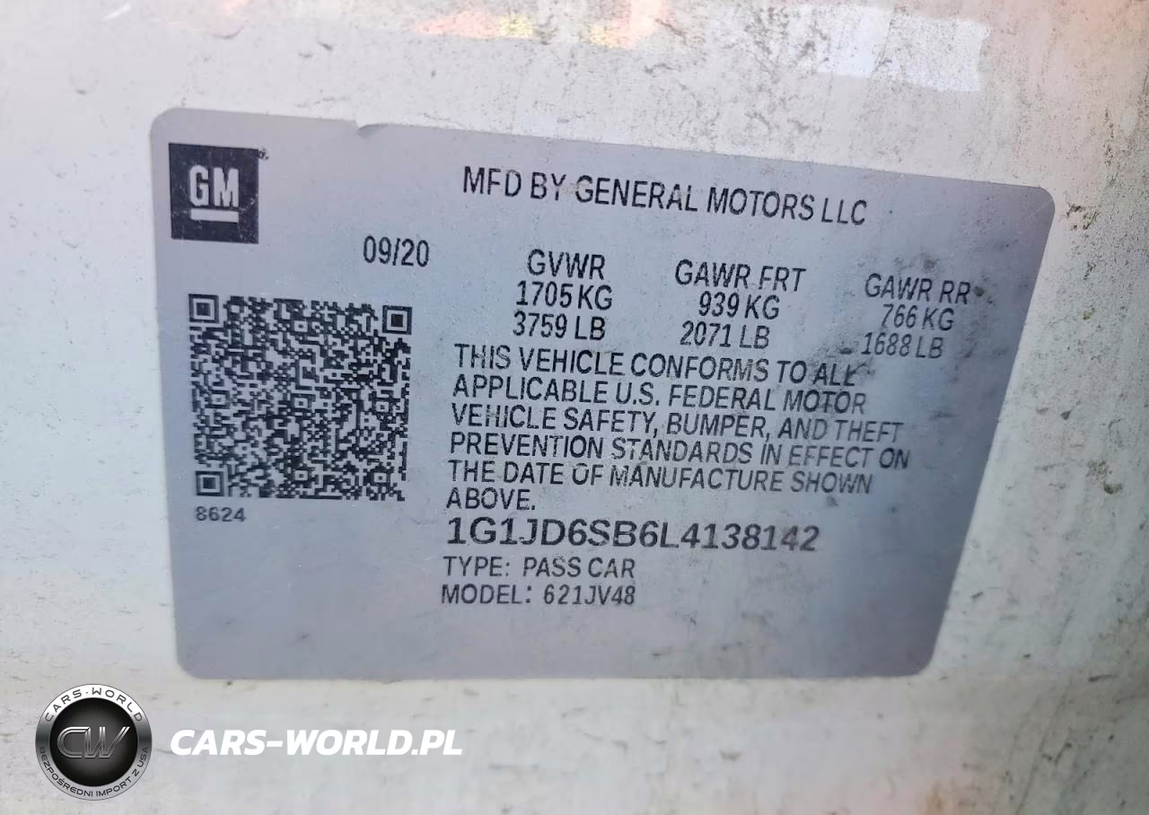 2020 Chevrolet Sonic Lt VIN:1G1JD6SB6L4138142 - 12