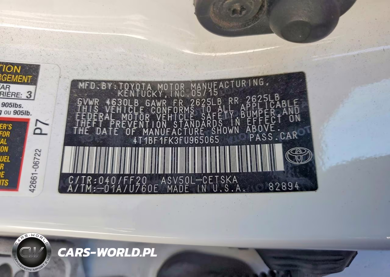 2015 Toyota Camry Se VIN:4T1BF1FK3FU965065 - 12
