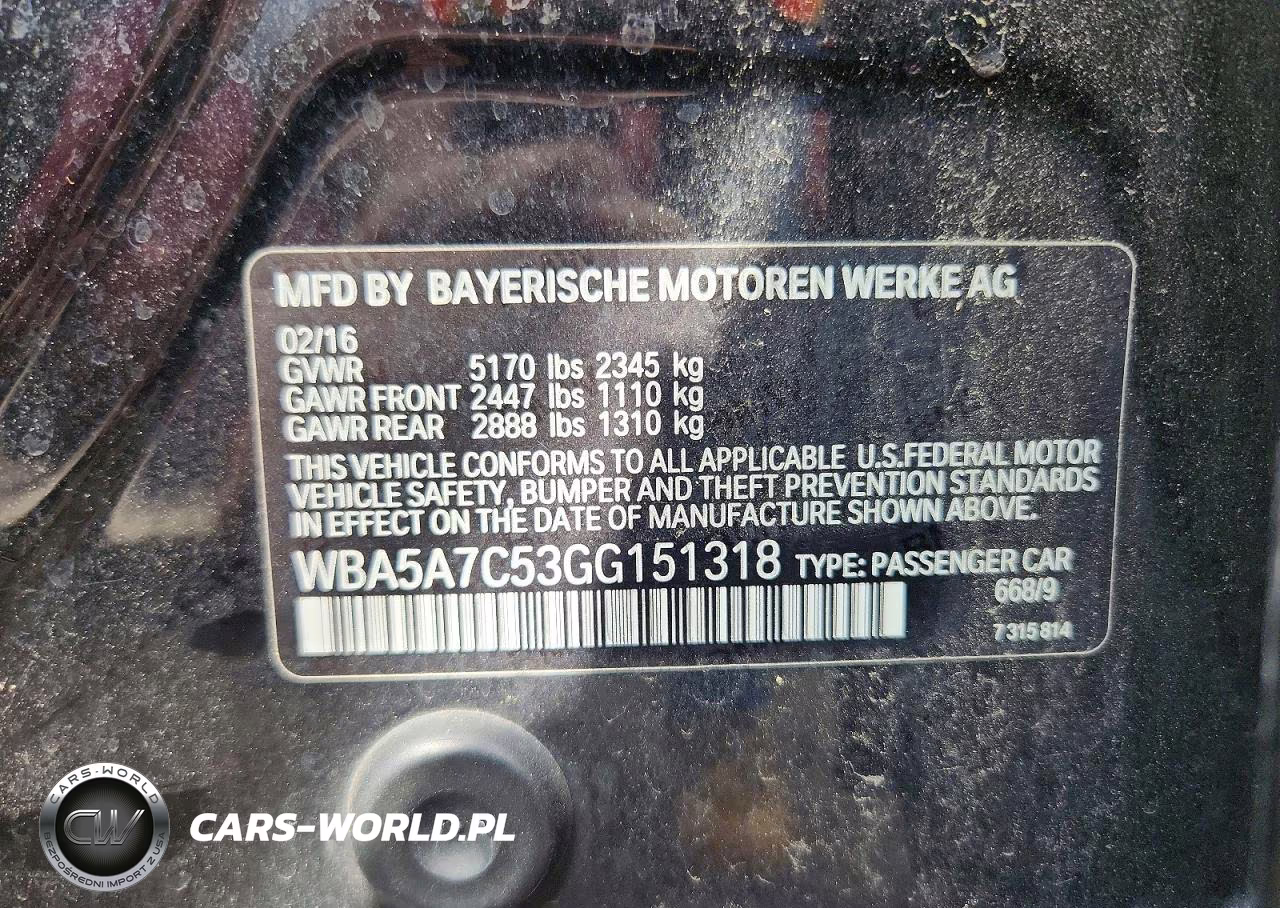 2016 BMW 528 Xi VIN:WBA5A7C53GG151318 - 12