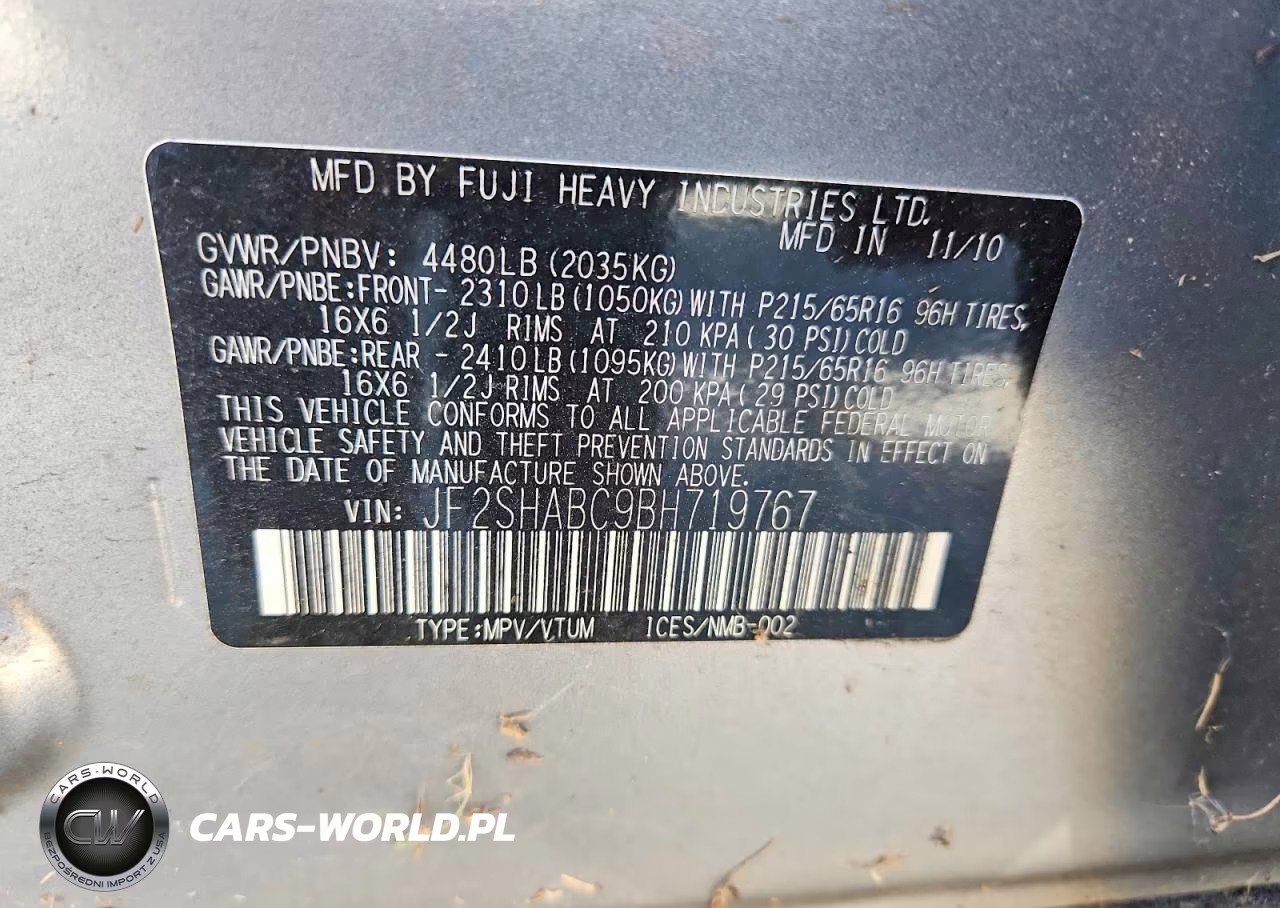 2011 Subaru Forester 2.5X VIN:JF2SHABC9BH719767 - 14