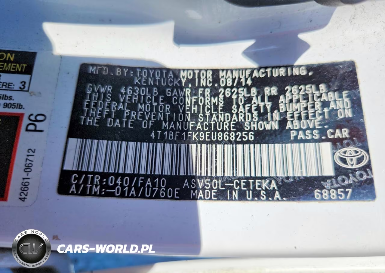 2014 Toyota Camry L VIN:4T1BF1FK9EU868256 - 12