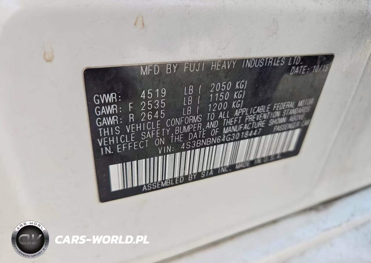 2016 Subaru Legacy 2.5I Limited VIN:4S3BNBN64G3018447 - 12