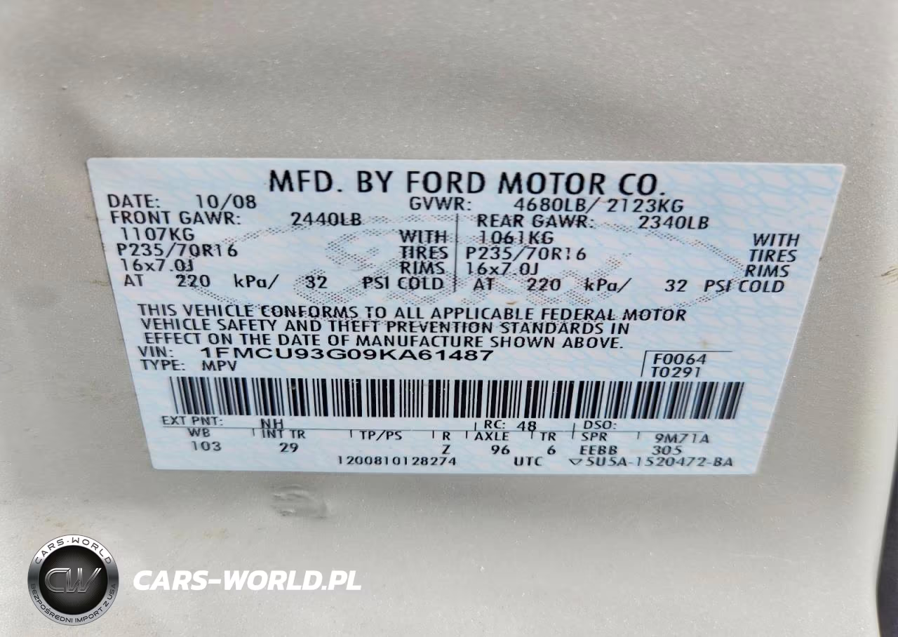 2009 Ford Escape Xlt VIN:1FMCU93G09KA61487 - 13