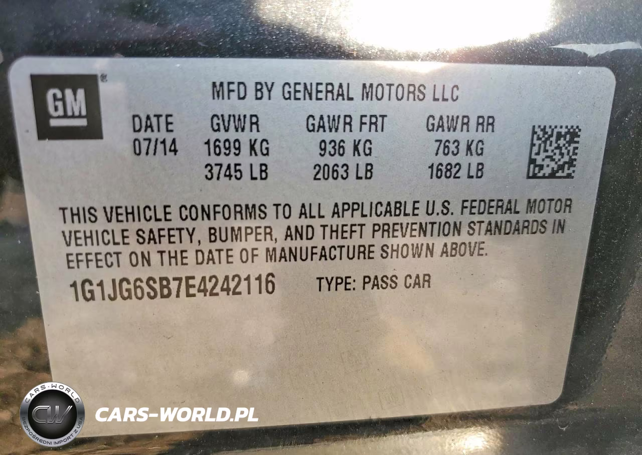 2014 Chevrolet Sonic Rs VIN:1G1JG6SB7E4242116 - 12