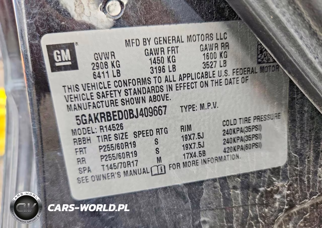 2011 Buick Enclave Cxl VIN:5GAKRBED0BJ409667 - 13