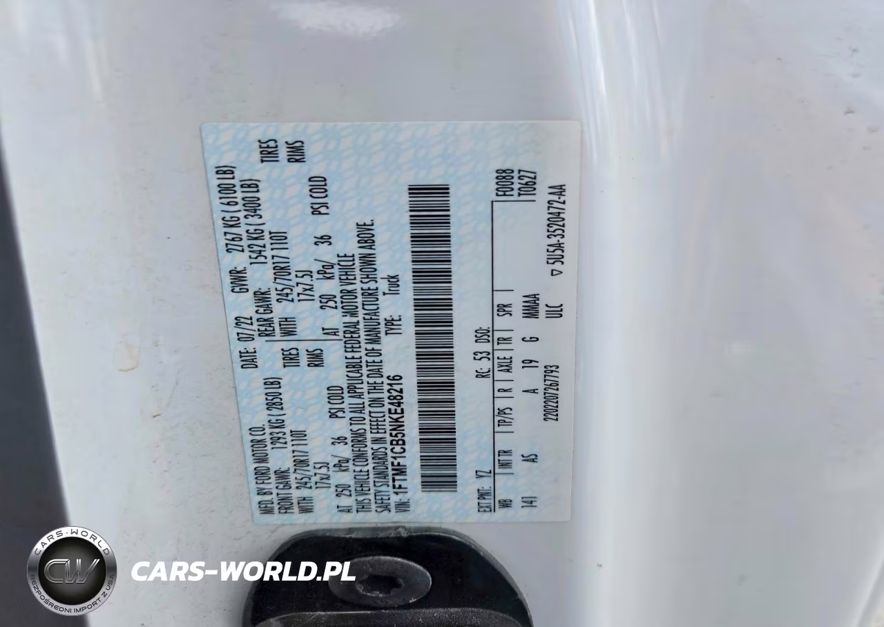 2022 Ford F150 VIN:1FTMF1CB5NKE48216 - 12