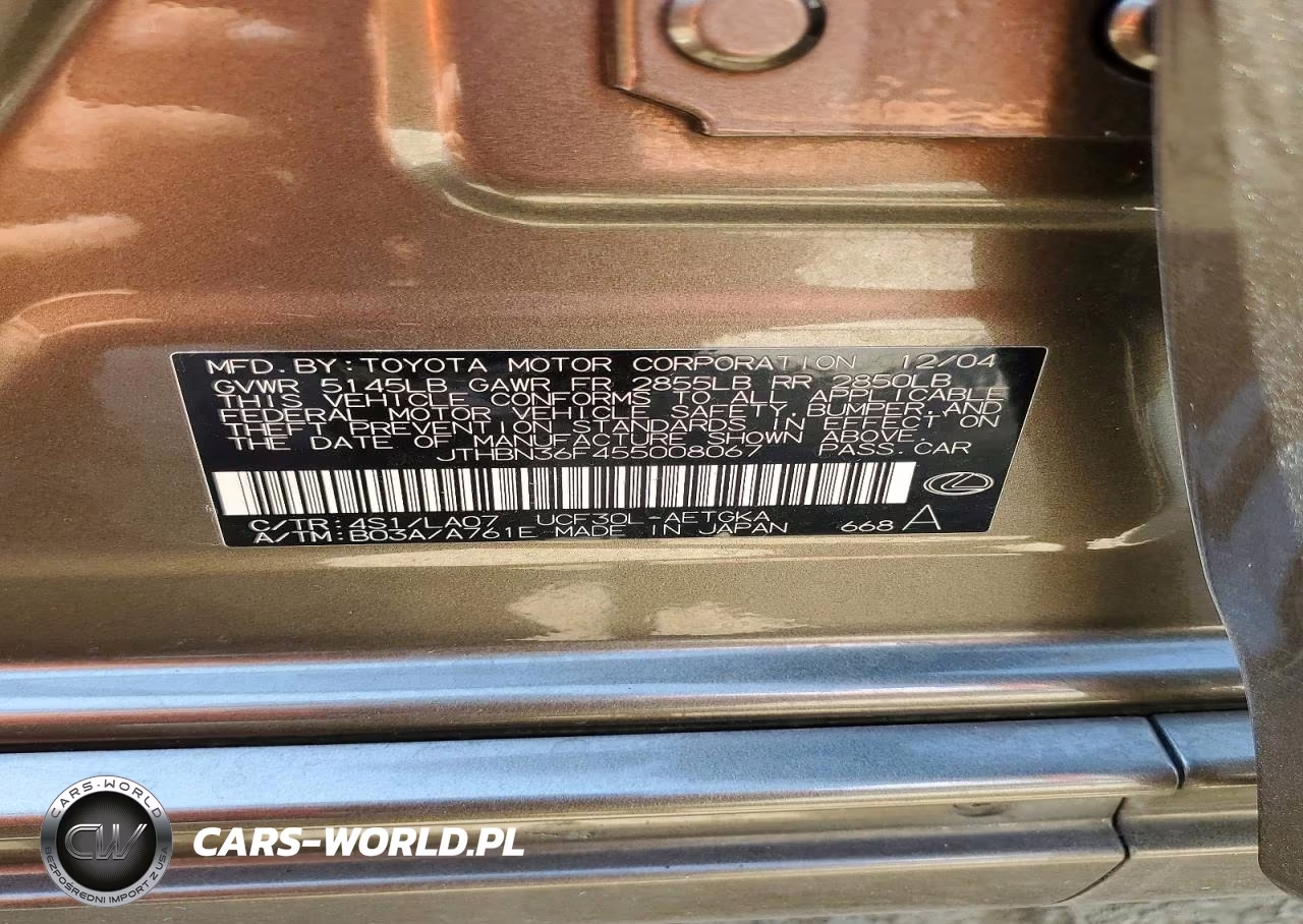 2005 Lexus Ls 430 VIN:JTHBN36F455008067 - 12