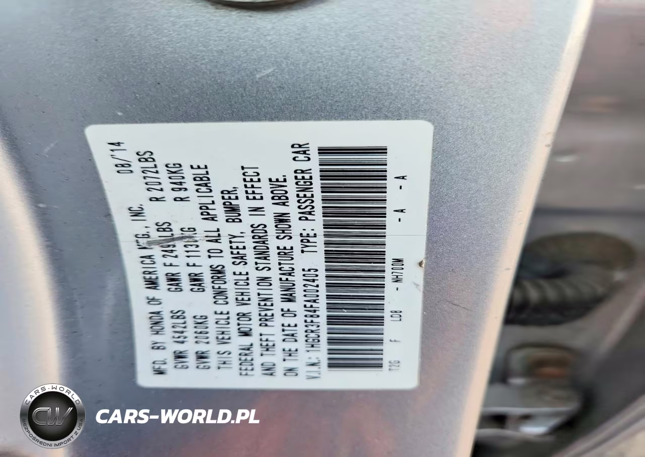 2015 Honda Accord Exl VIN:1HGCR3F84FA002405 - 13