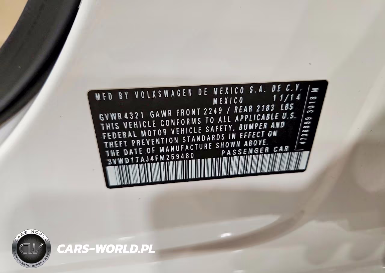 2015 Volkswagen Jetta Se VIN:3VWD17AJ4FM259480 - 12