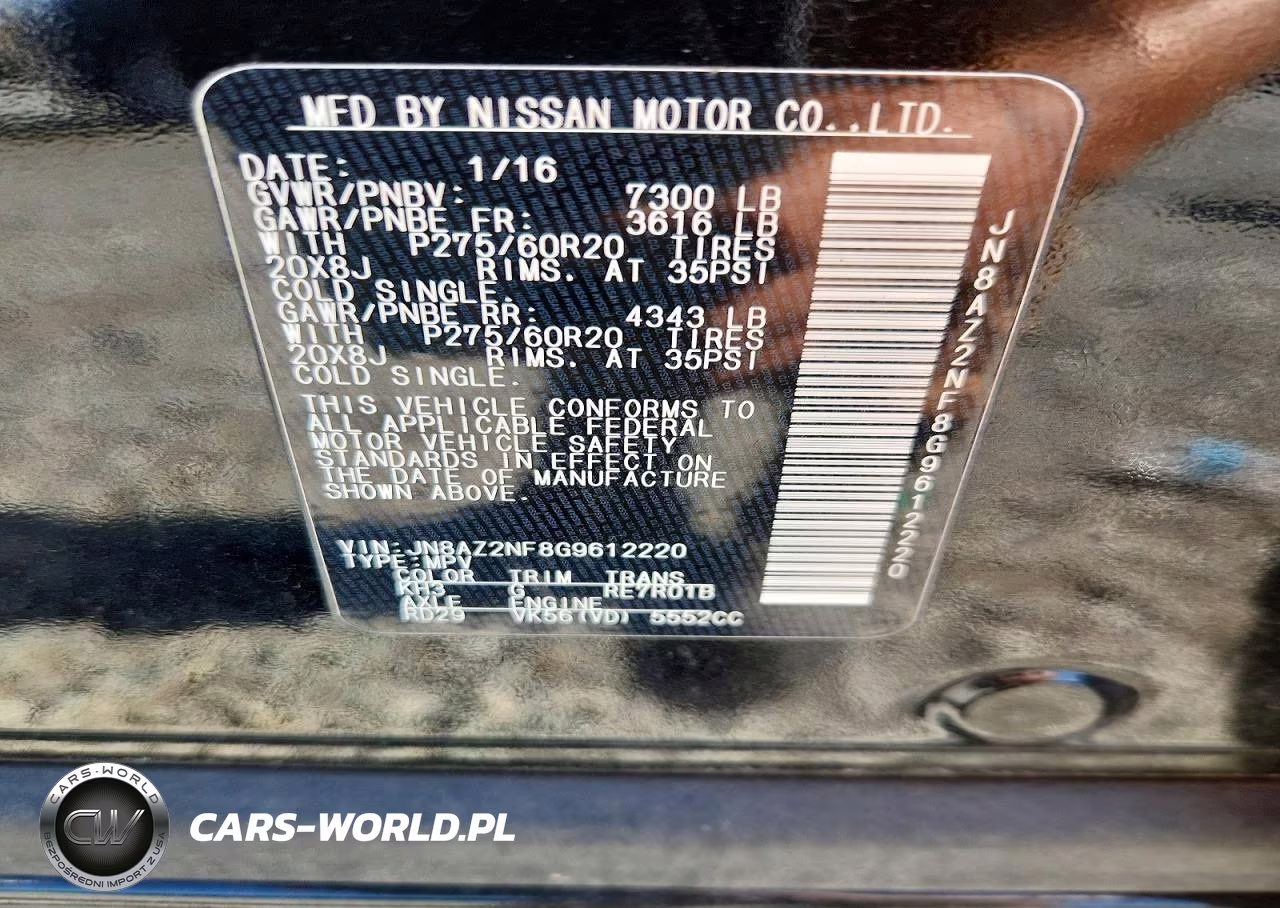 2016 Infiniti Qx80 Base VIN:JN8AZ2NF8G9612220 - 13