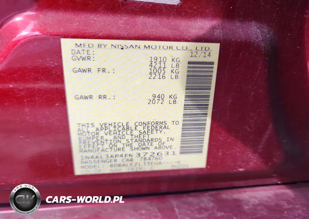2015 Nissan Altima 2.5 S VIN:1N4AL3AP4FN372631 - 12