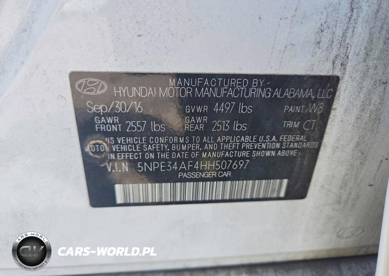 2017 Hyundai Sonata Sport VIN:5NPE34AF4HH507697 - 12