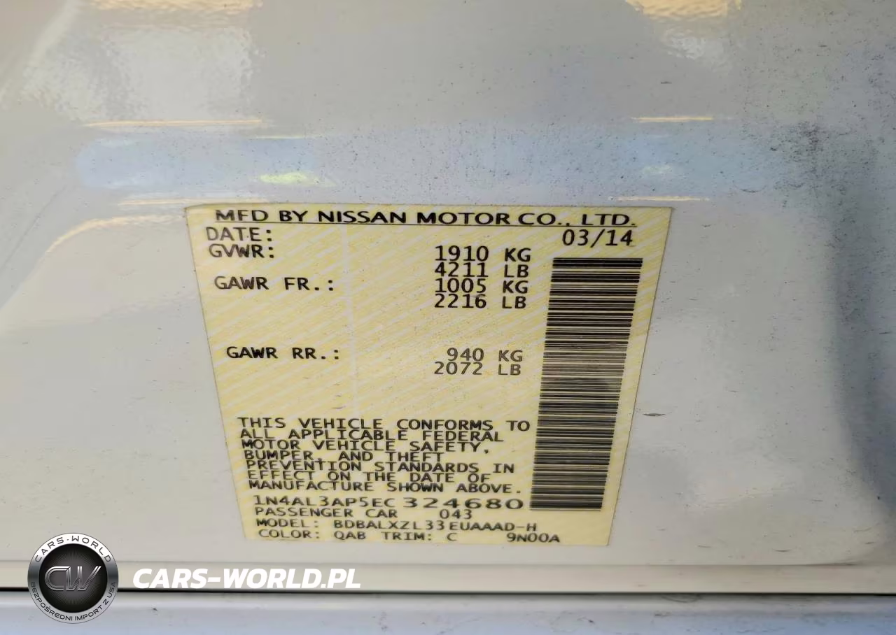 2014 Nissan Altima 2.5 Sl VIN:1N4AL3AP5EC324680 - 12