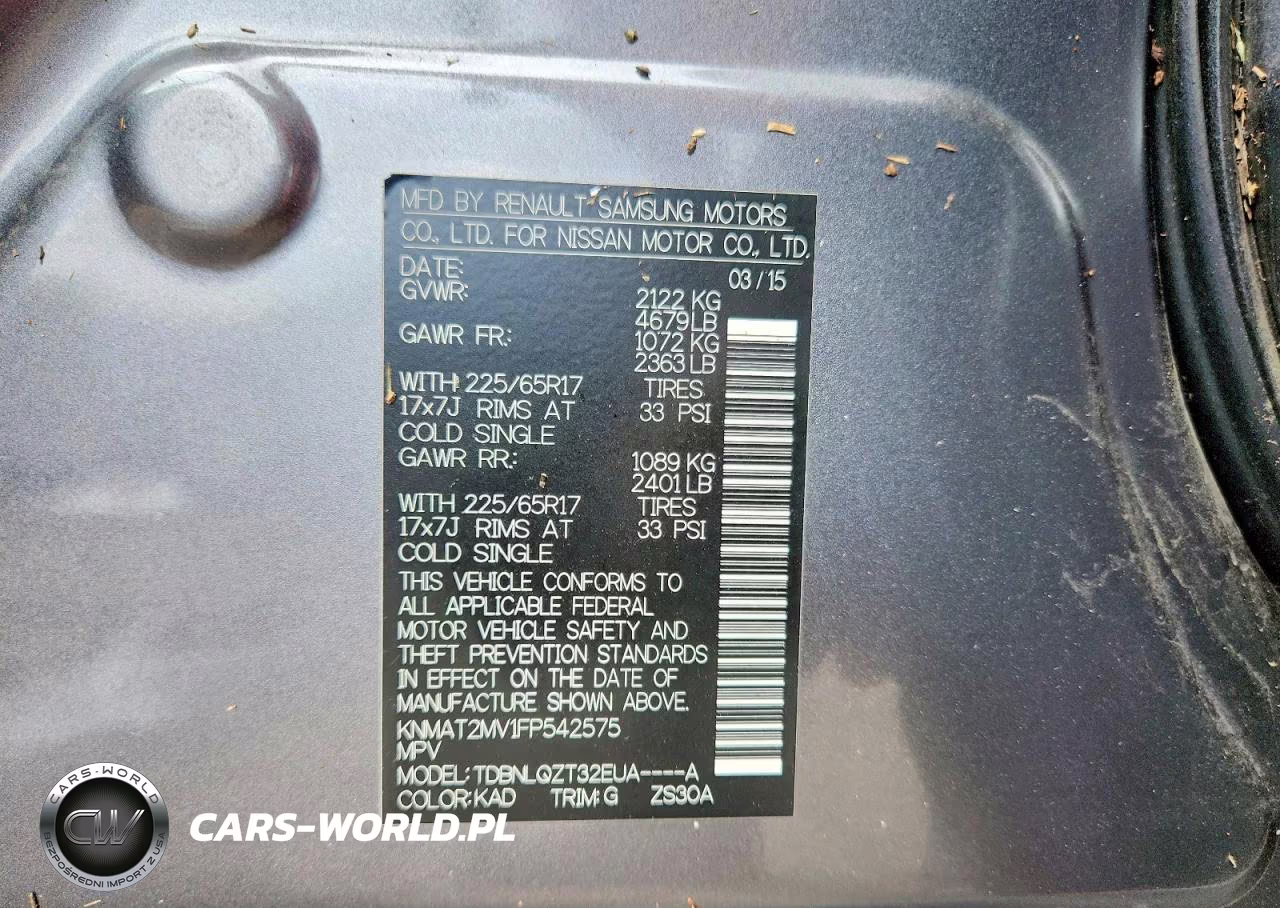 2015 Nissan Rogue Sv VIN:KNMAT2MV1FP542575 - 13