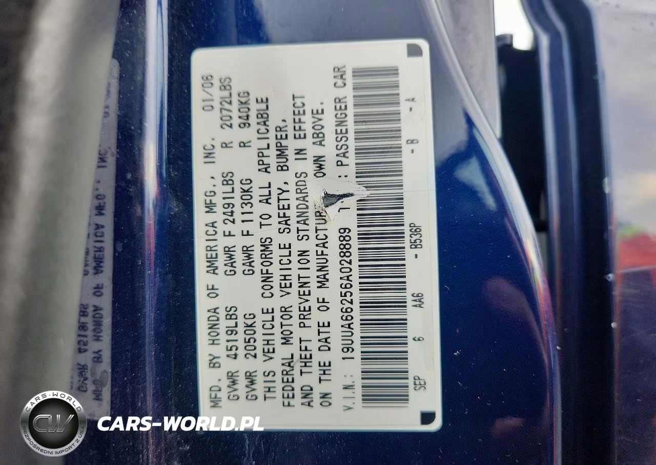 2006 Acura 3.2Tl VIN:19UUA66256A028889 - 13