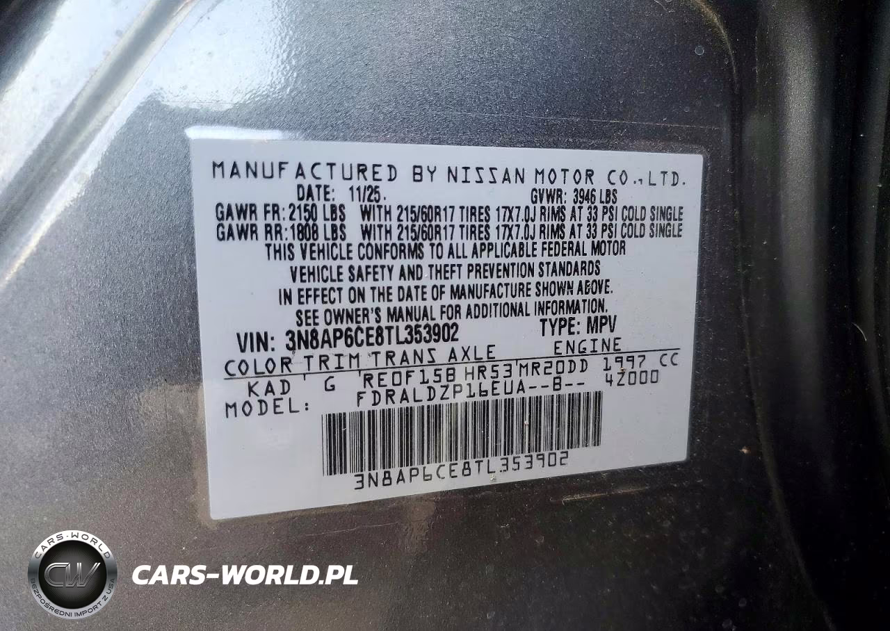 2026 Nissan Kicks Sv VIN:3N8AP6CE8TL353902 - 12
