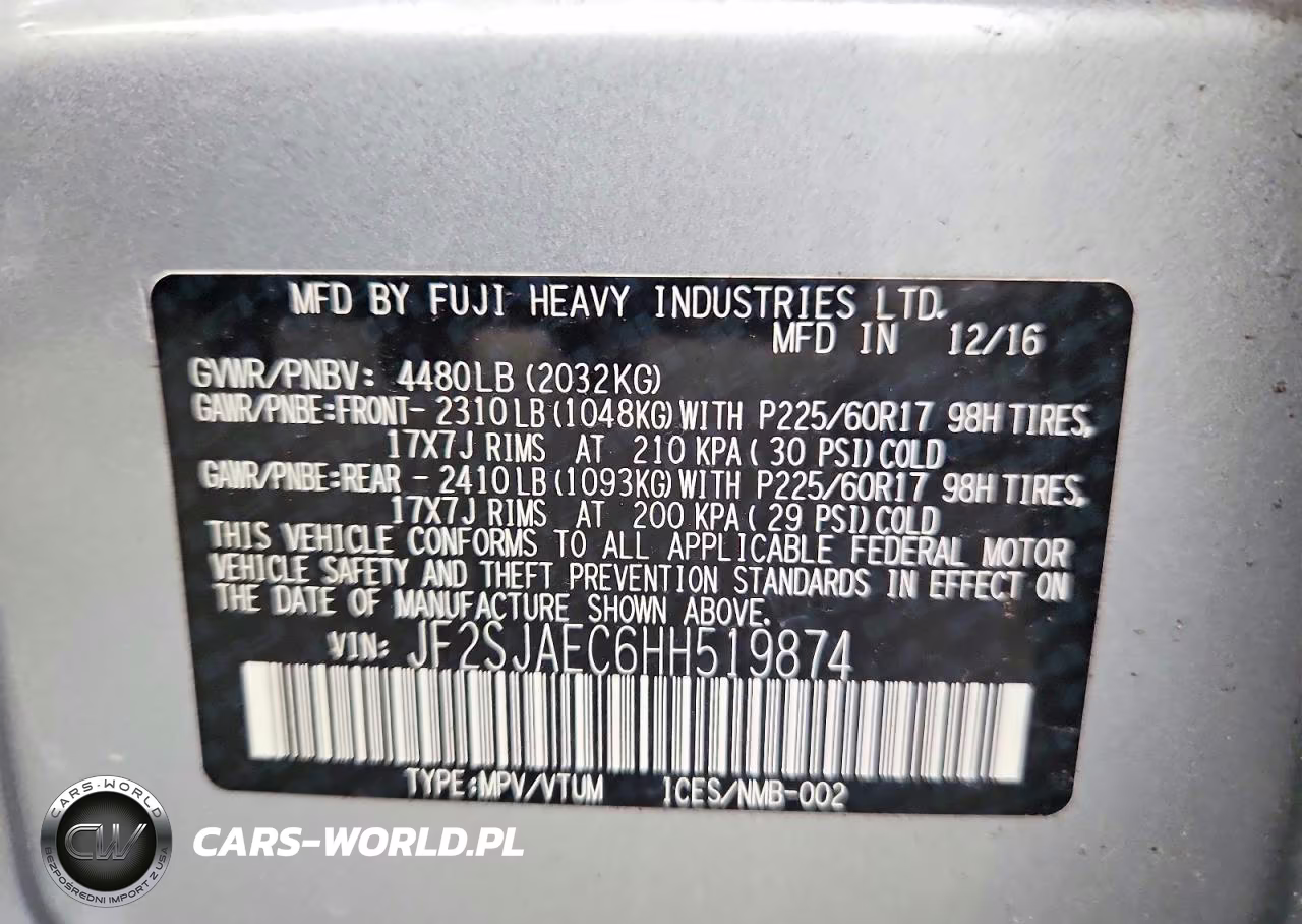 2017 Subaru Forester 2.5I Premium VIN:JF2SJAEC6HH519874 - 13
