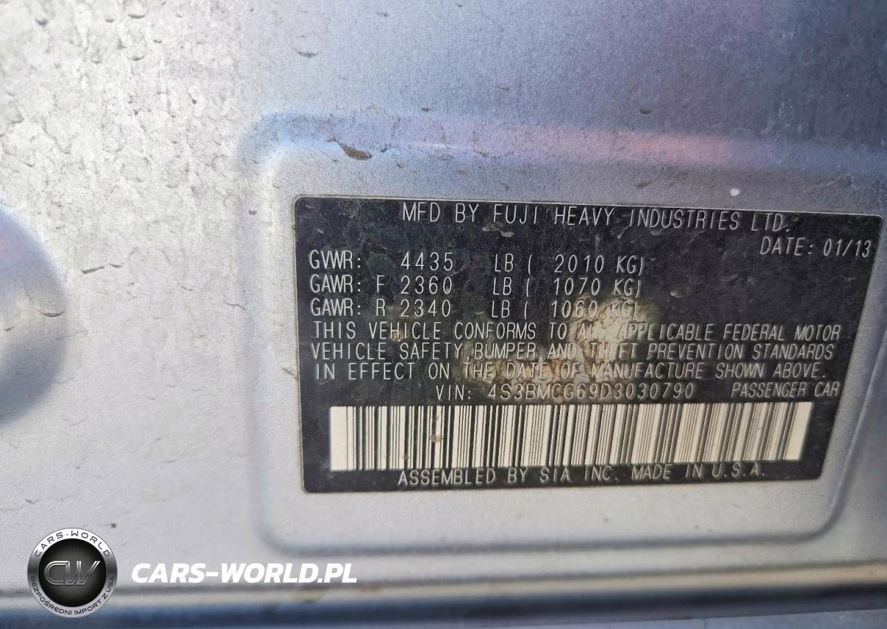 2013 Subaru Legacy 2.5I Premium VIN:4S3BMCG69D3030790 - 12