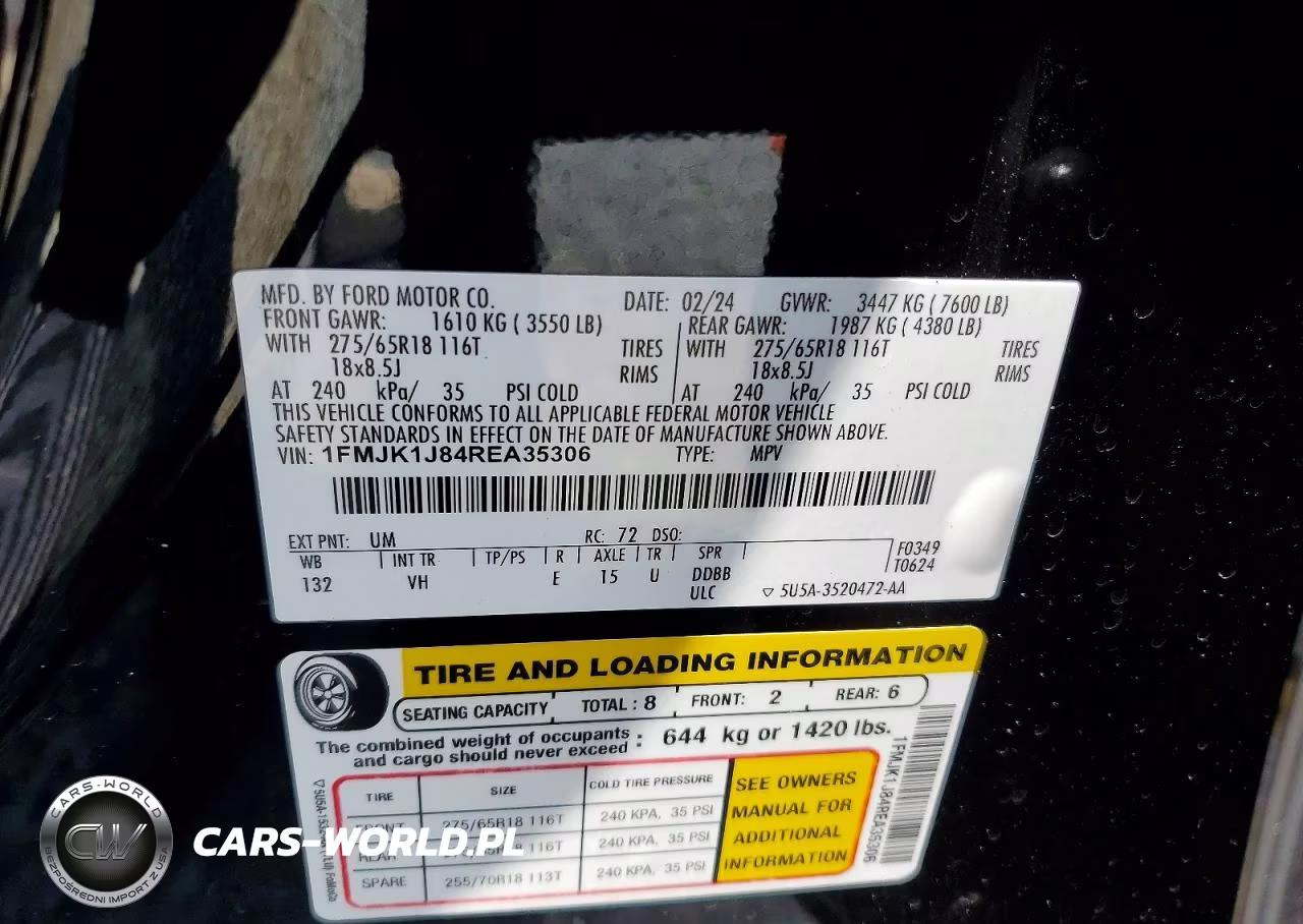 2024 Ford Expedition Max Xlt VIN:1FMJK1J84REA35306 - 13