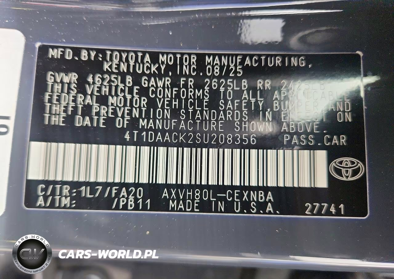 2025 Toyota Camry Le VIN:4T1DAACK2SU208356 - 12