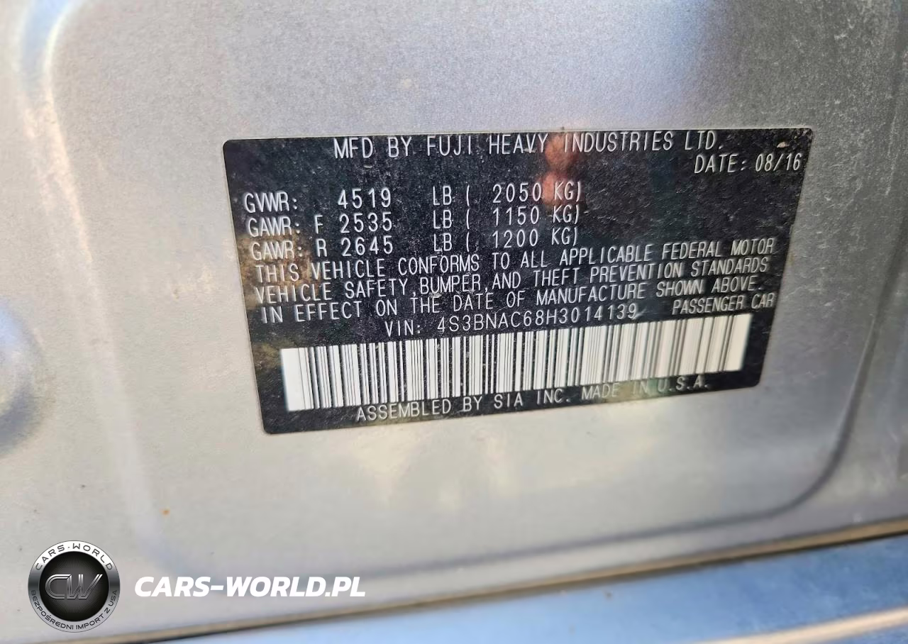 2017 Subaru Legacy 2.5I Premium VIN:4S3BNAC68H3014139 - 12