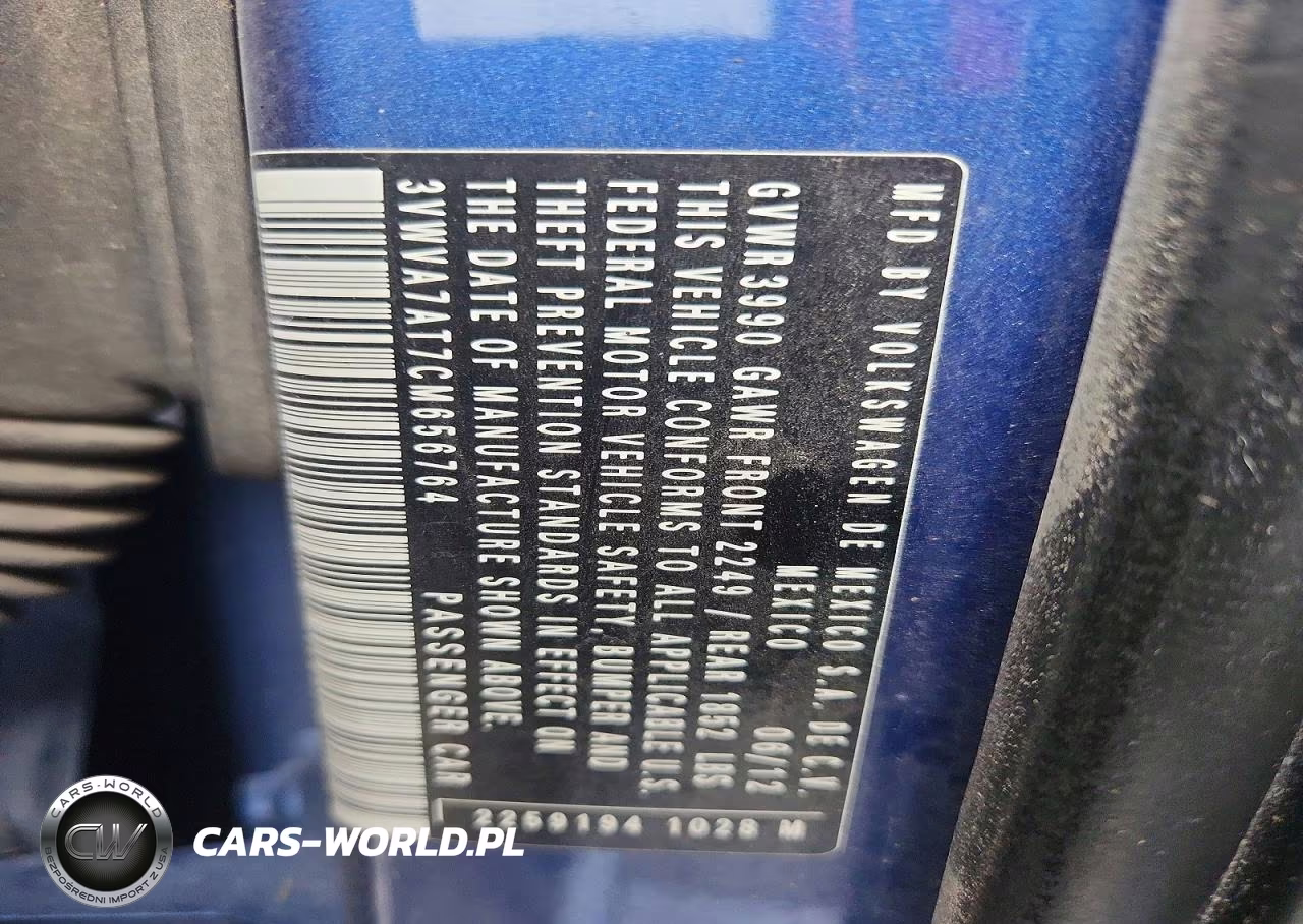 2012 Volkswagen Beetle Turbo VIN:3VWVA7AT7CM656764 - 12