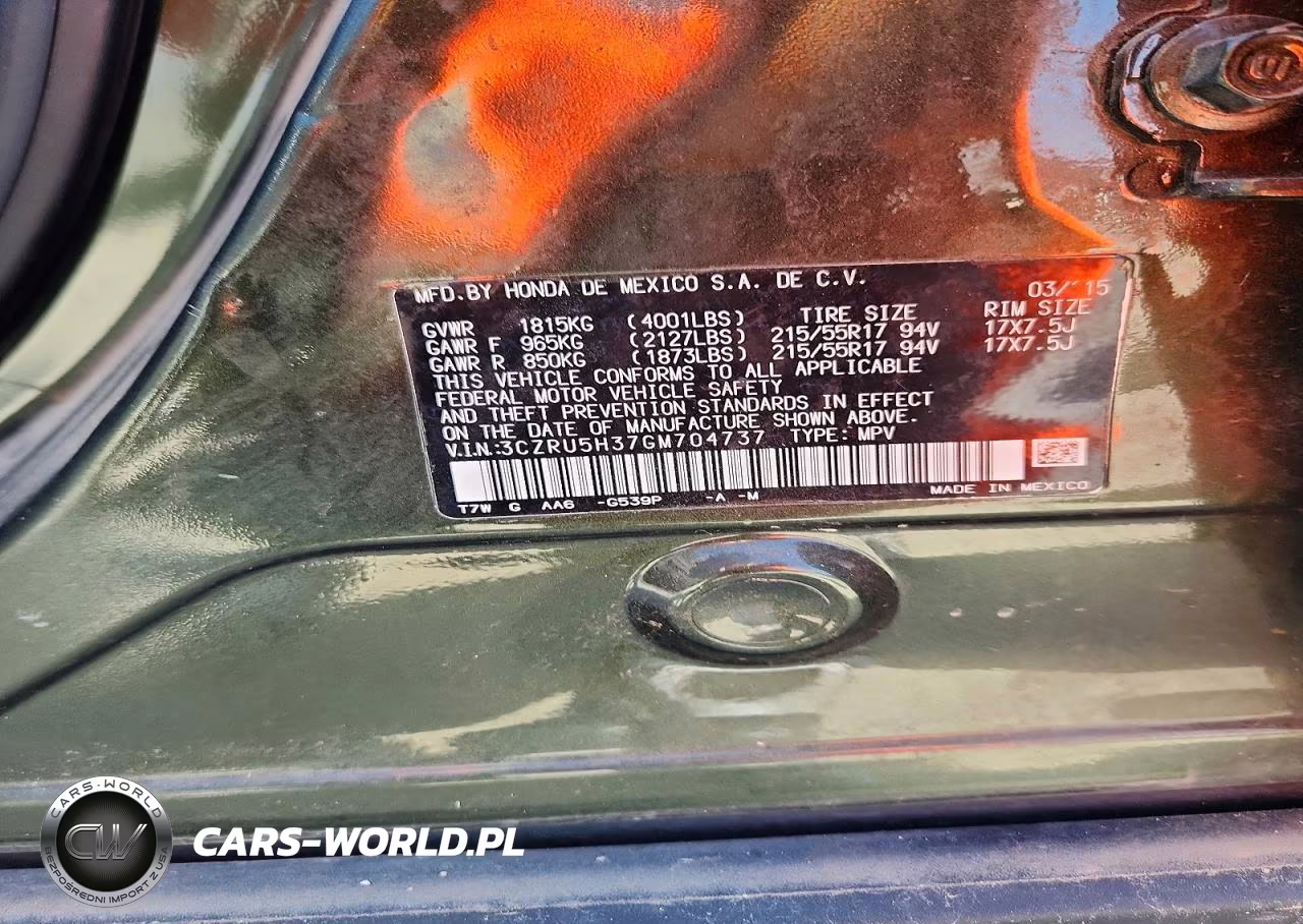 2016 Honda Hr-V Lx VIN:3CZRU5H37GM704737 - 13