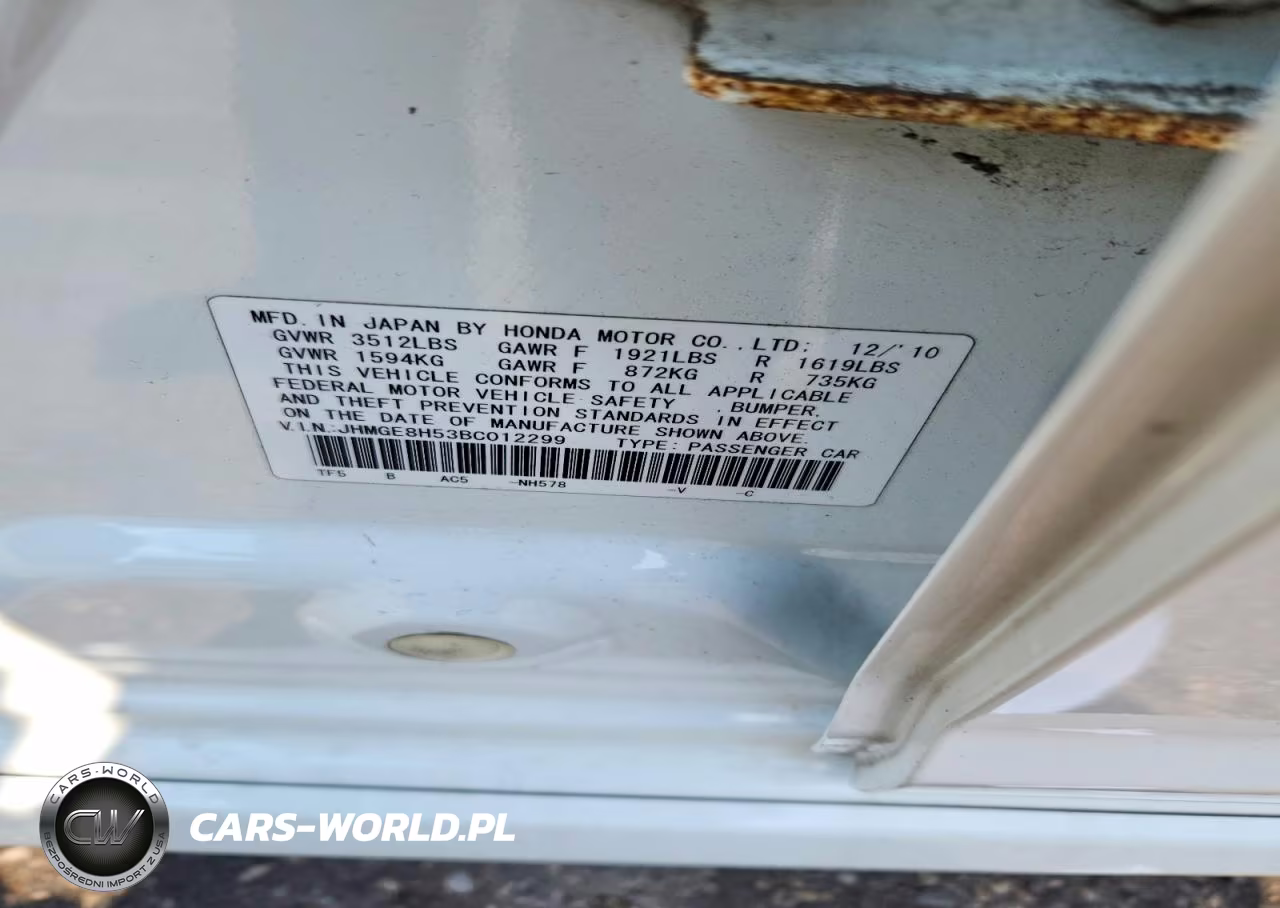 2011 Honda Fit Sport VIN:JHMGE8H53BC012299 - 12