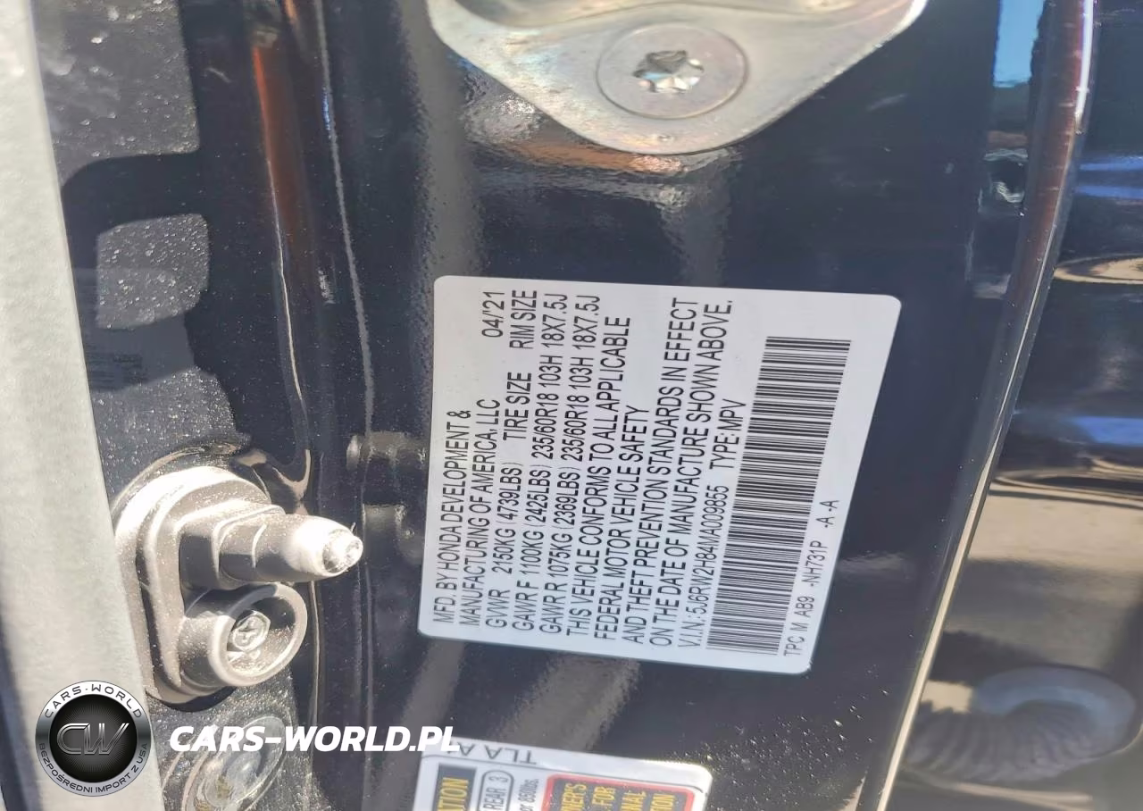 2021 Honda Cr-V Exl VIN:5J6RW2H84MA009855 - 13