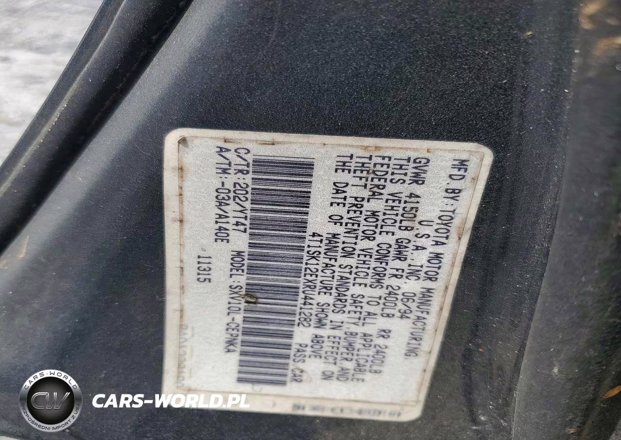 1994 Toyota Camry Le VIN:4T1SK12EXRU441282 - 12