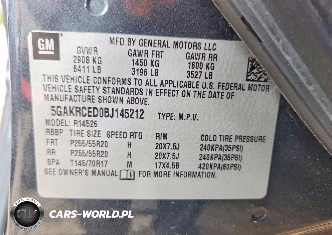 2011 Buick Enclave Cxl VIN:5GAKRCED0BJ145212 - 13